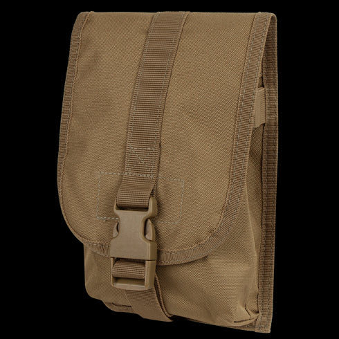 The Condor 36 Single Rifle Case is a durable tan carrying case, ideal for law enforcement or military use, featuring a front flap with buckle closure and vertical strap.